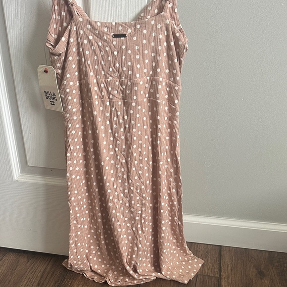 Billabong Brown Polka Dot Mini Dress - Picture 3 of 5